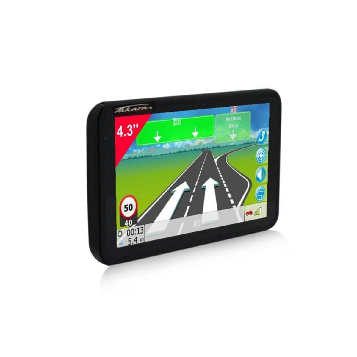 Takara GPS Takara Navigateur GPS portable Noir écran 4.3 carte Europe à vie