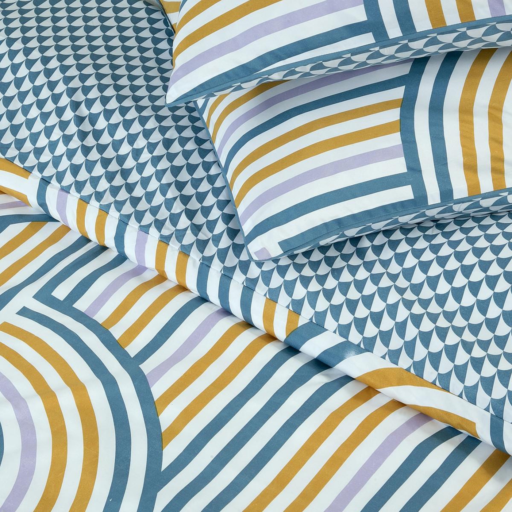 Voir la diapositive 2 : FUTURE HOME Parure de lit double arche en microfibre lavée