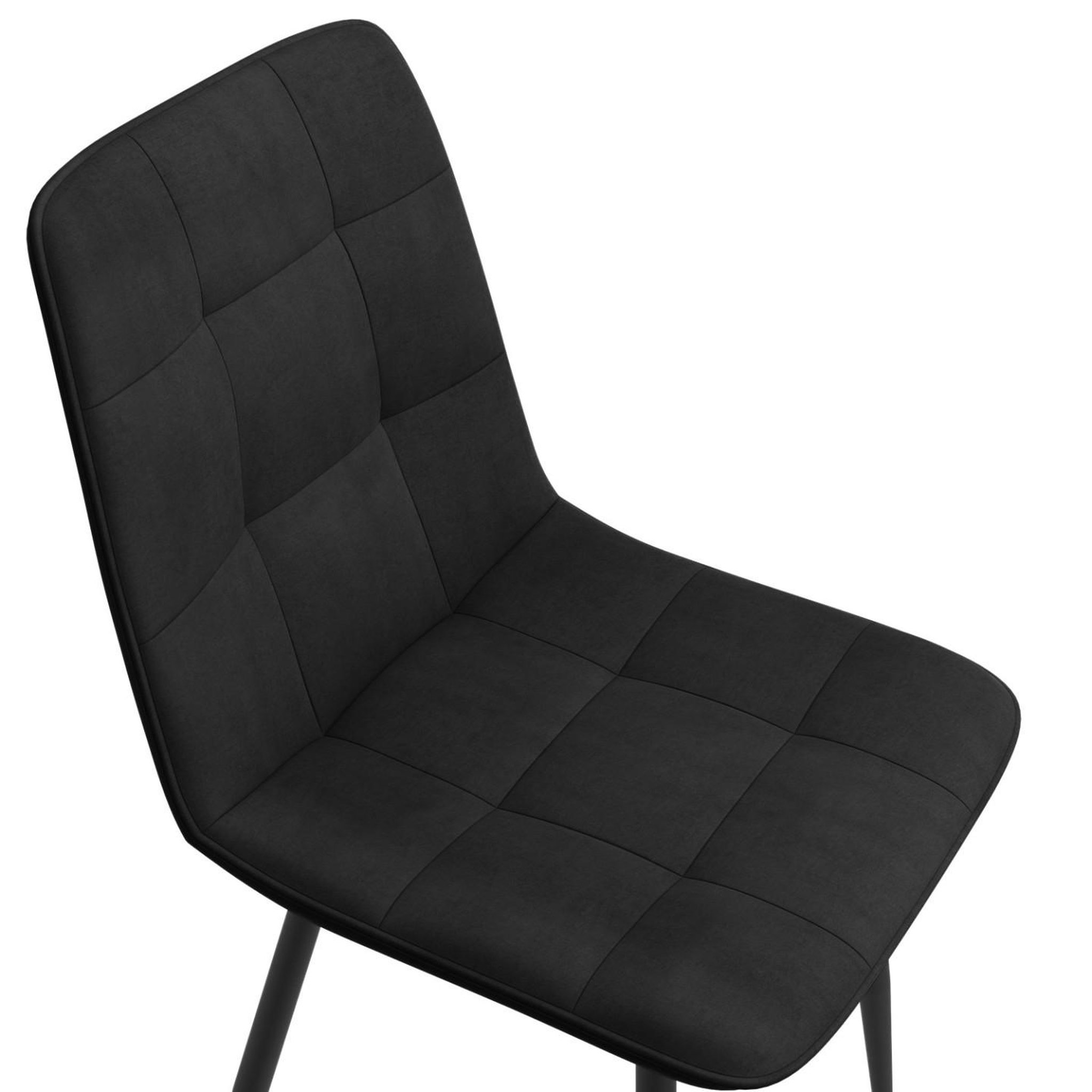 Voir la diapositive 6 : ID MARKET Lot de 6 chaises mila en velours noir pour salle à manger