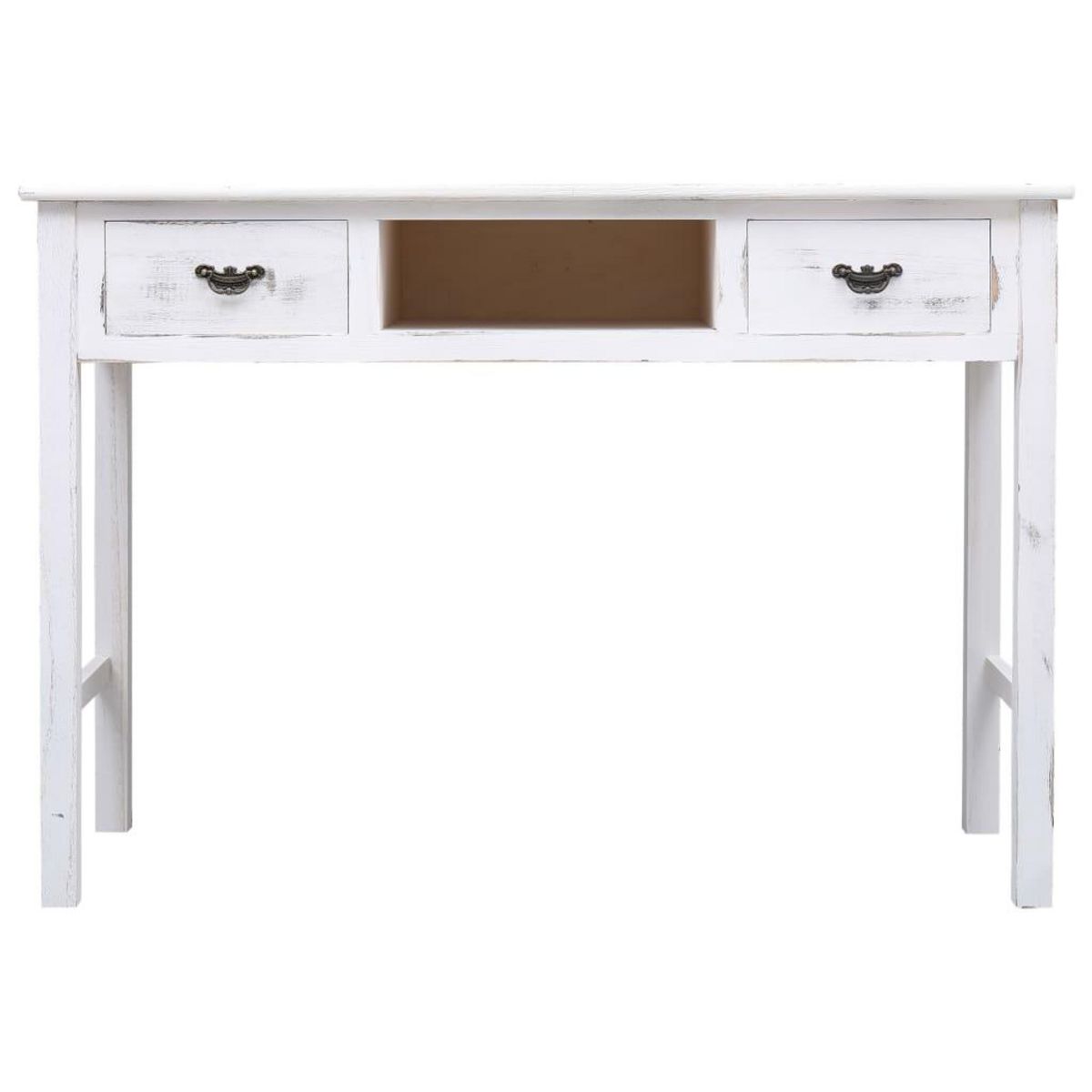 VIDAXL Table console Blanc antique 110 x 45 x 76 cm Bois