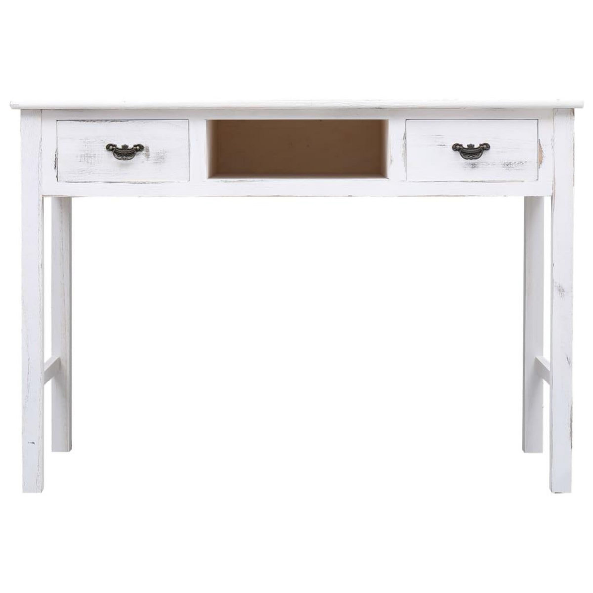 VIDAXL Table console Blanc antique 110 x 45 x 76 cm Bois