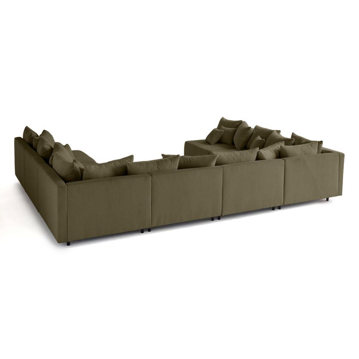 LISA DESIGN Edinburg - canapé modulable panoramique 8 places - en velours côtelé