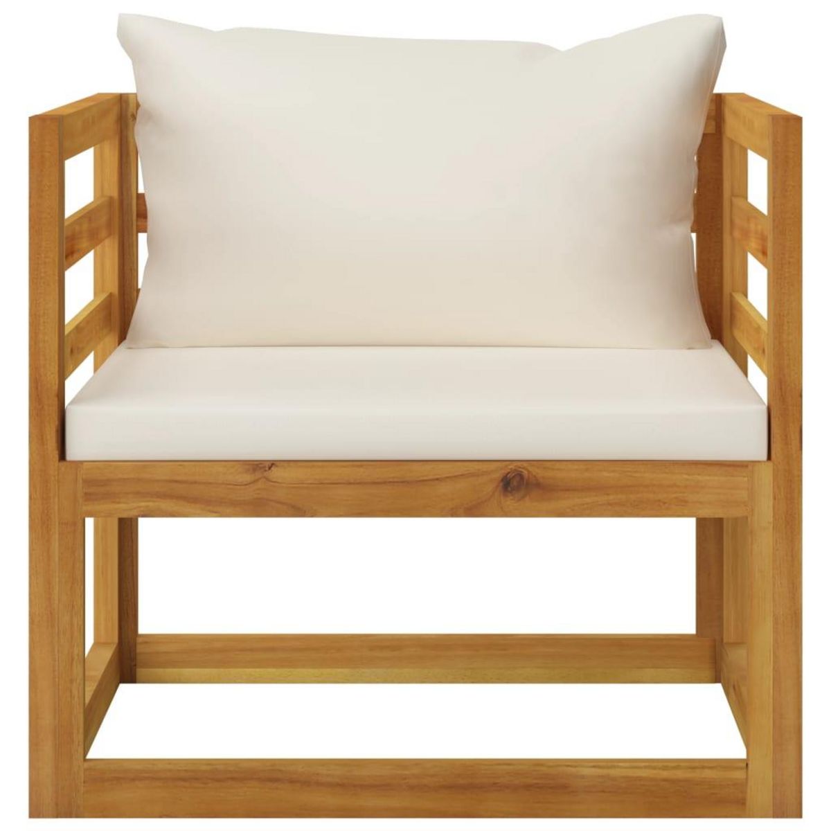 VIDAXL Chaise de jardin avec coussins creme Bois d'acacia massif