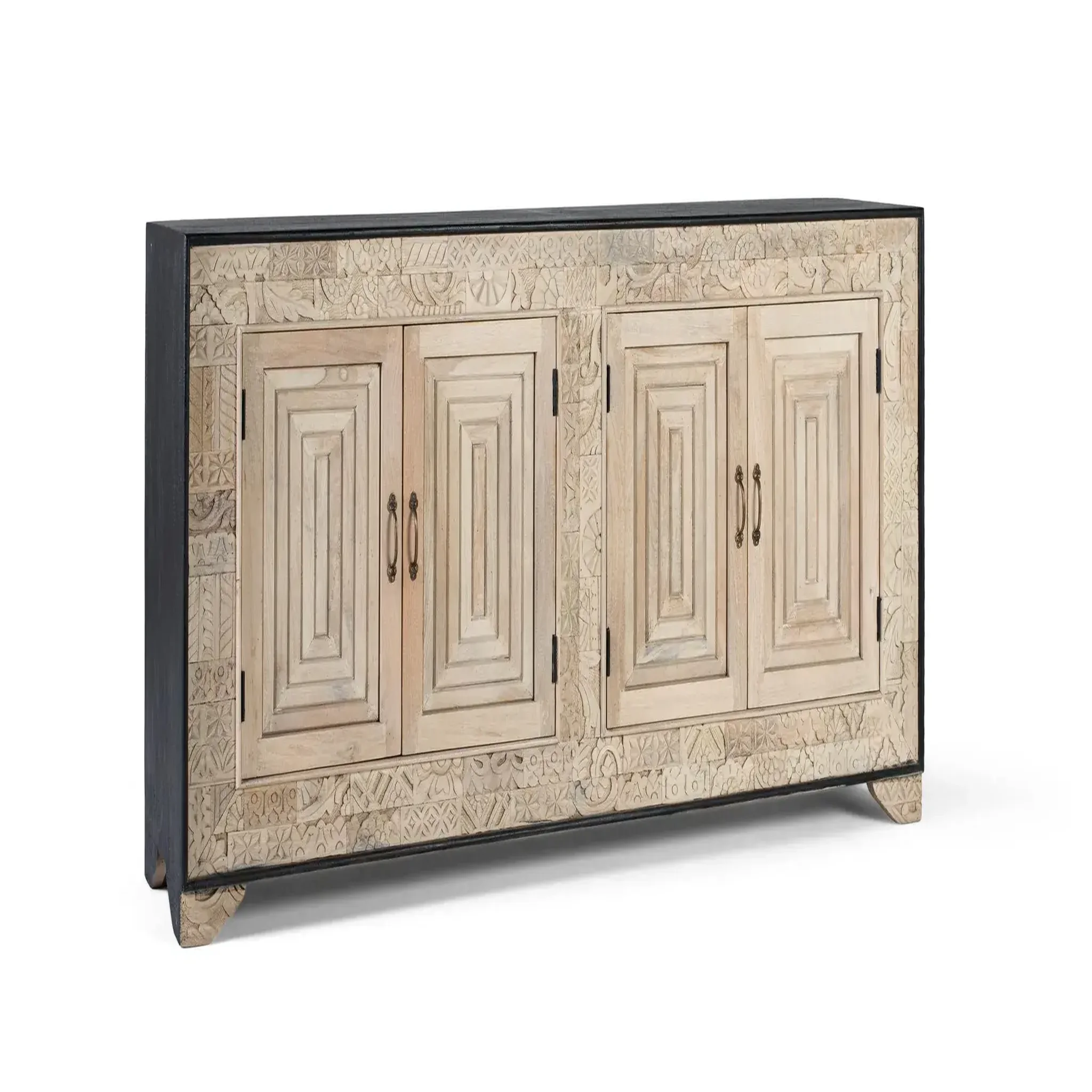 Voir la diapositive 2 : GINER Y COLOMER SL Buffet en bois de manguier 195cm style ethnique sculpté