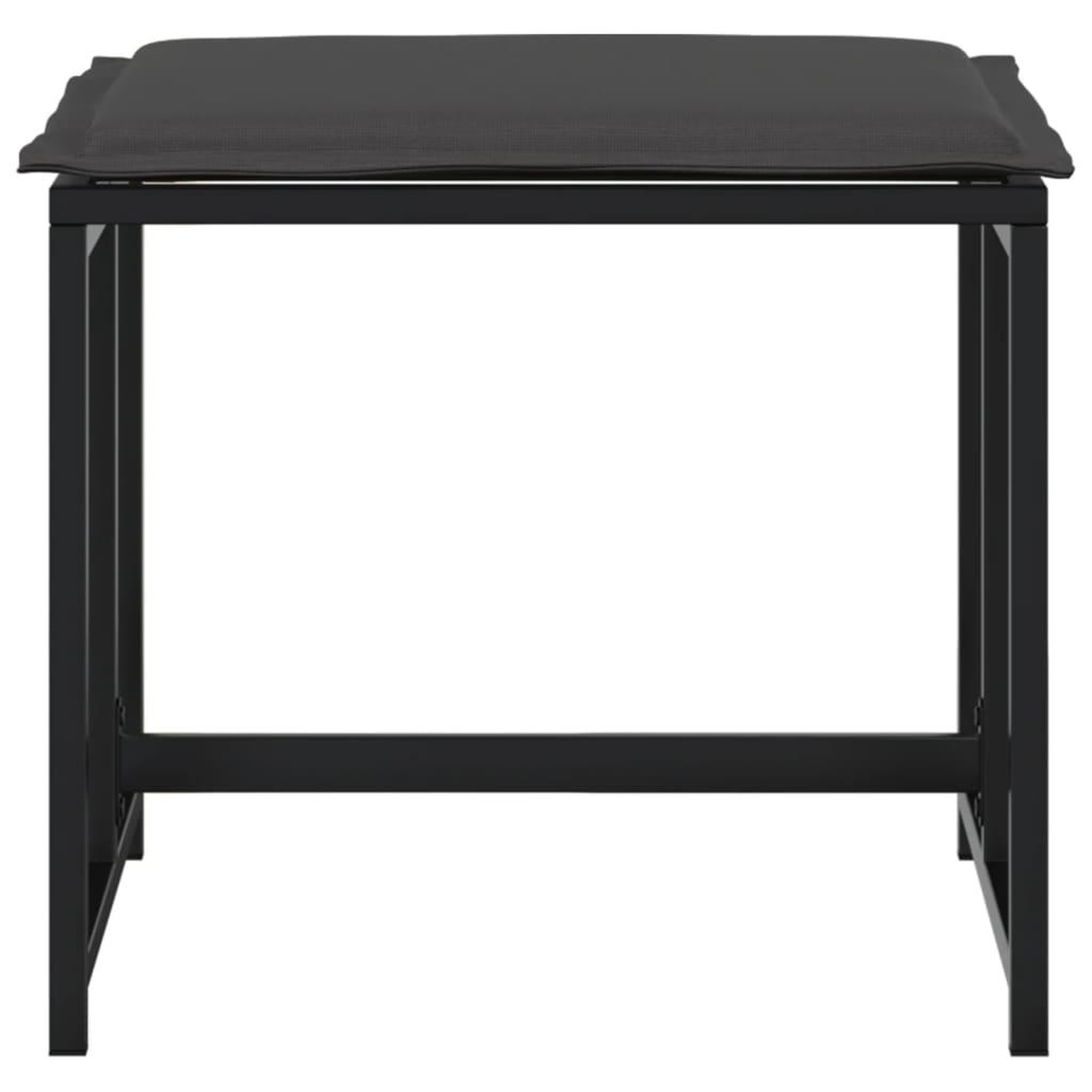 Voir la diapositive 4 : VIDAXL Tabourets de jardin avec coussins lot de 4 noir acier/textilene
