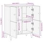 Voir la diapositive 6 : VIDAXL Armoire laterale 60x33x75 cm bois massif de manguier