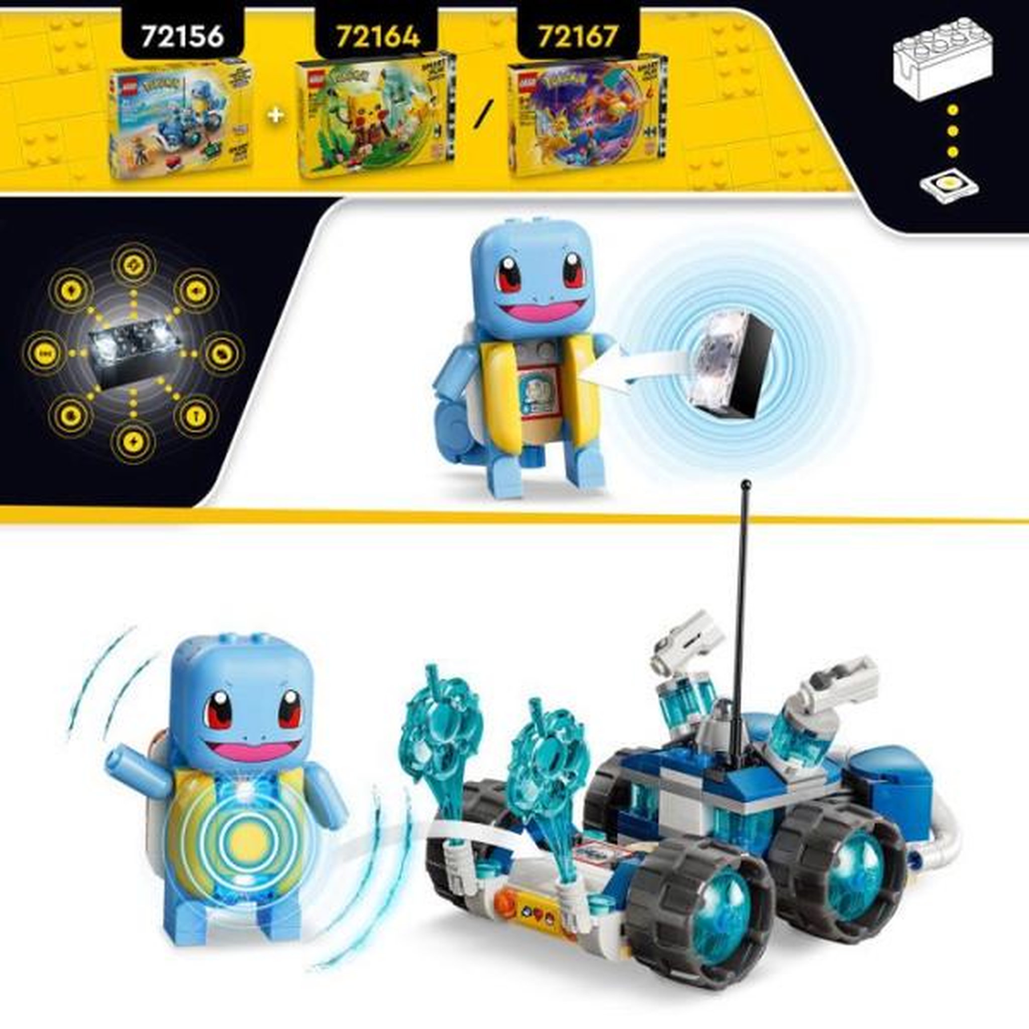 Voir la diapositive 3 : LEGO LEGO Pokémon 72156 - Set de construction compatible SMART Play™ - Carapuce, Aventure avec le buggy du Dresseur - Des 7 ans
