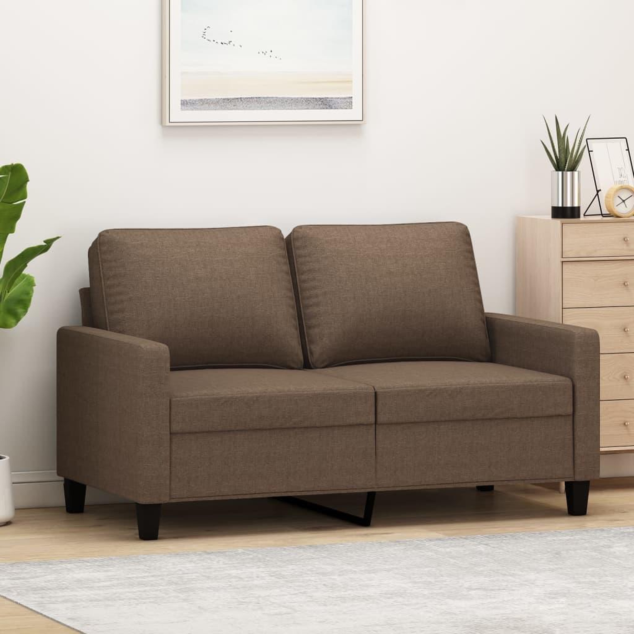 VIDAXL Canape a 2 places Marron 120 cm Tissu