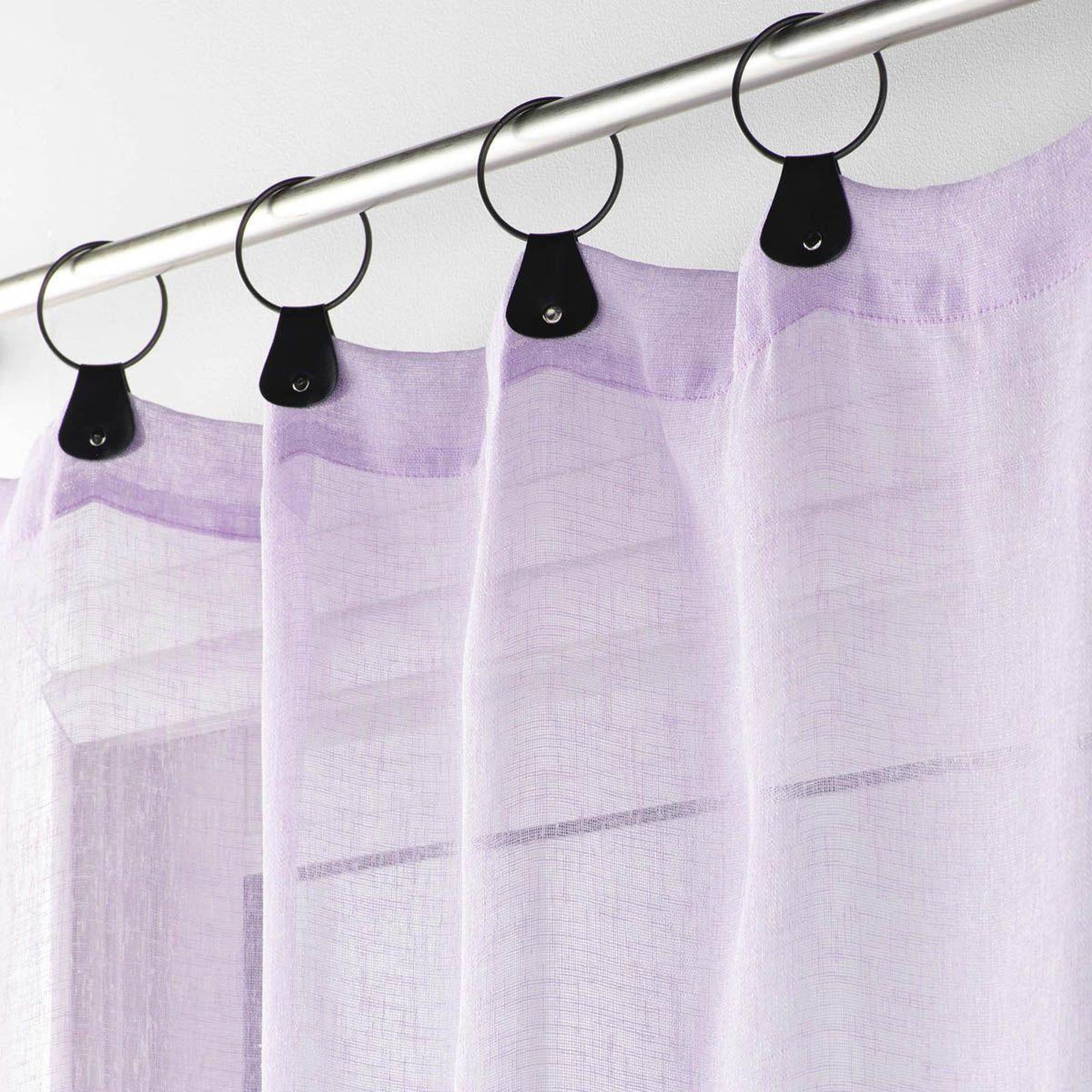 Voir la diapositive 2 : Douceur d'Intérieur Rideau voilage à anneaux  linka  140x240cm lilas