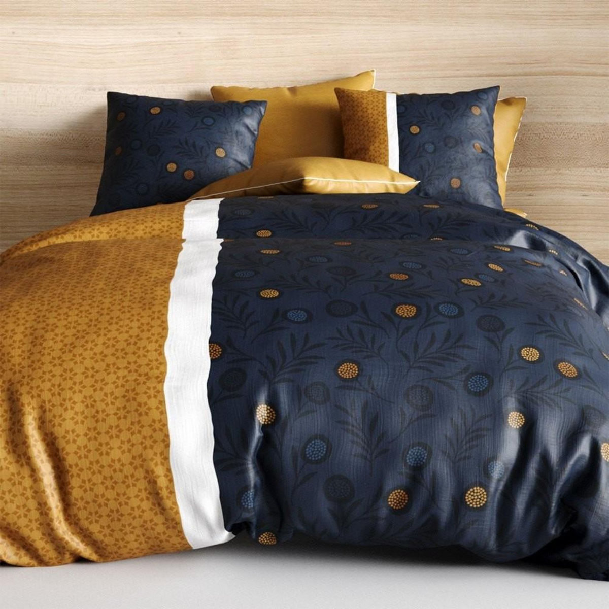 ATELIER DU COTON Parure 4 pièces Bel'Or 2 personnes coton 57 fils DH140