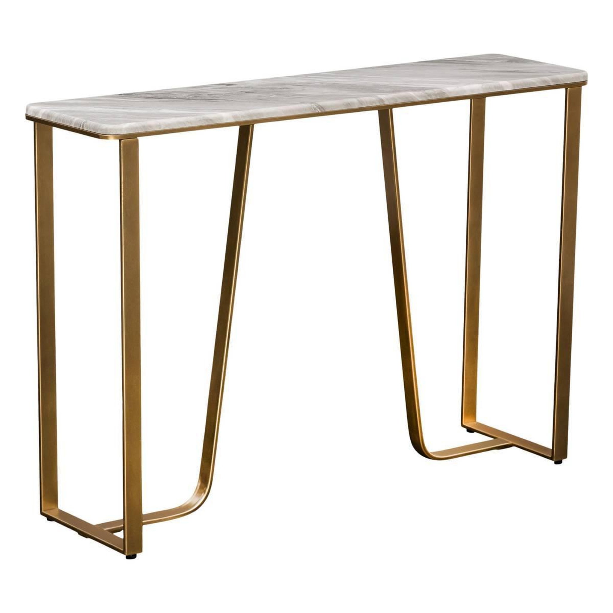 ATMOSPHERA Console Effet Marbre  Barrel  120cm Doré