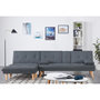Voir la diapositive 2 : CONCEPT USINE Canapé scandinave convertible 5 places en tissu gris STOCKHOLM