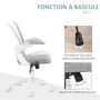 Voir la diapositive 5 : HOMCOM Chaise de bureau design ergonomique réglable accoudoirs relevables maille tissu gris