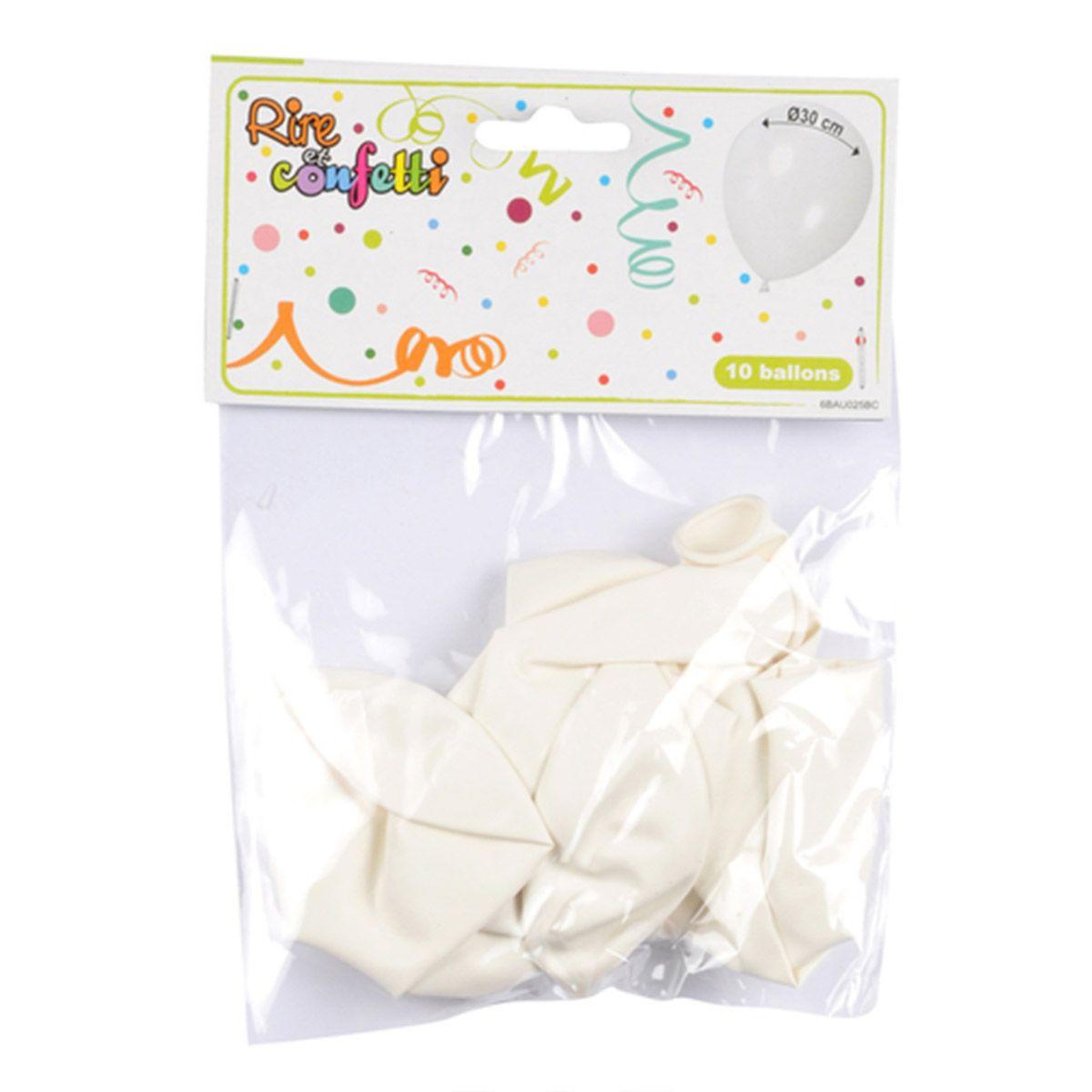 Voir la diapositive 2 : RIRE & CONFETTI Lot de 10 Ballons en Latex  Gonflables  30cm Blanc