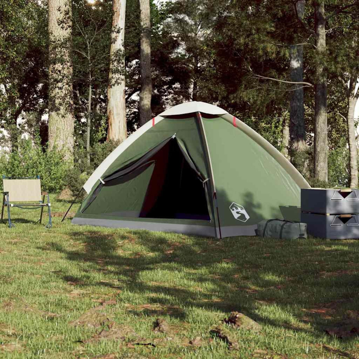 VIDAXL Tente de camping a dome 4 personnes vert impermeable