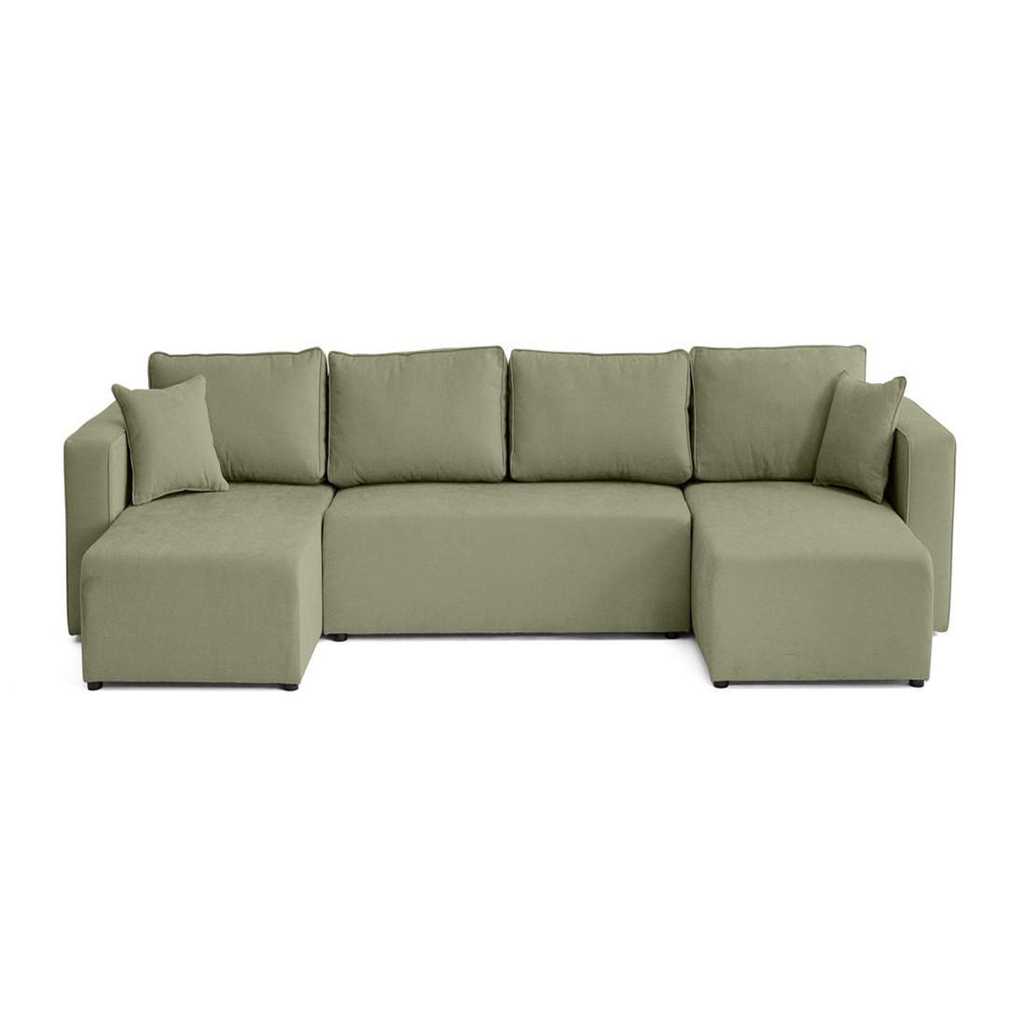 Voir la diapositive 1 : BEST MOBILIER Topaze - canapé panoramique - 7 places - convertible avec coffre - en tissu