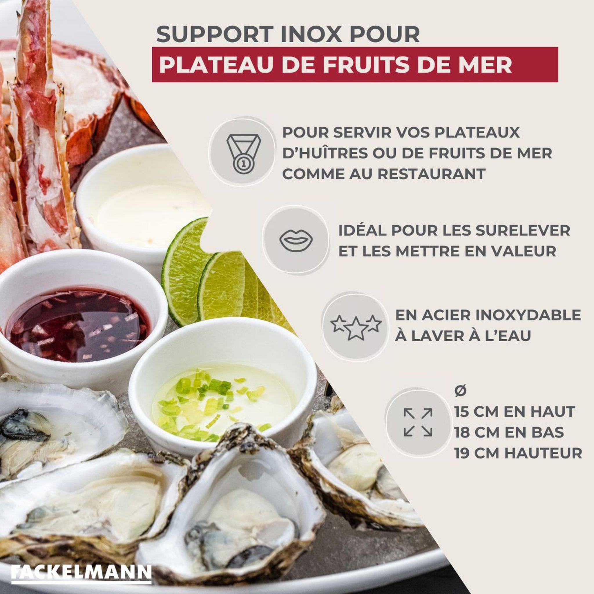 Voir la diapositive 3 : Fackelmann Support pour plateau de fruits de mer fackelmann