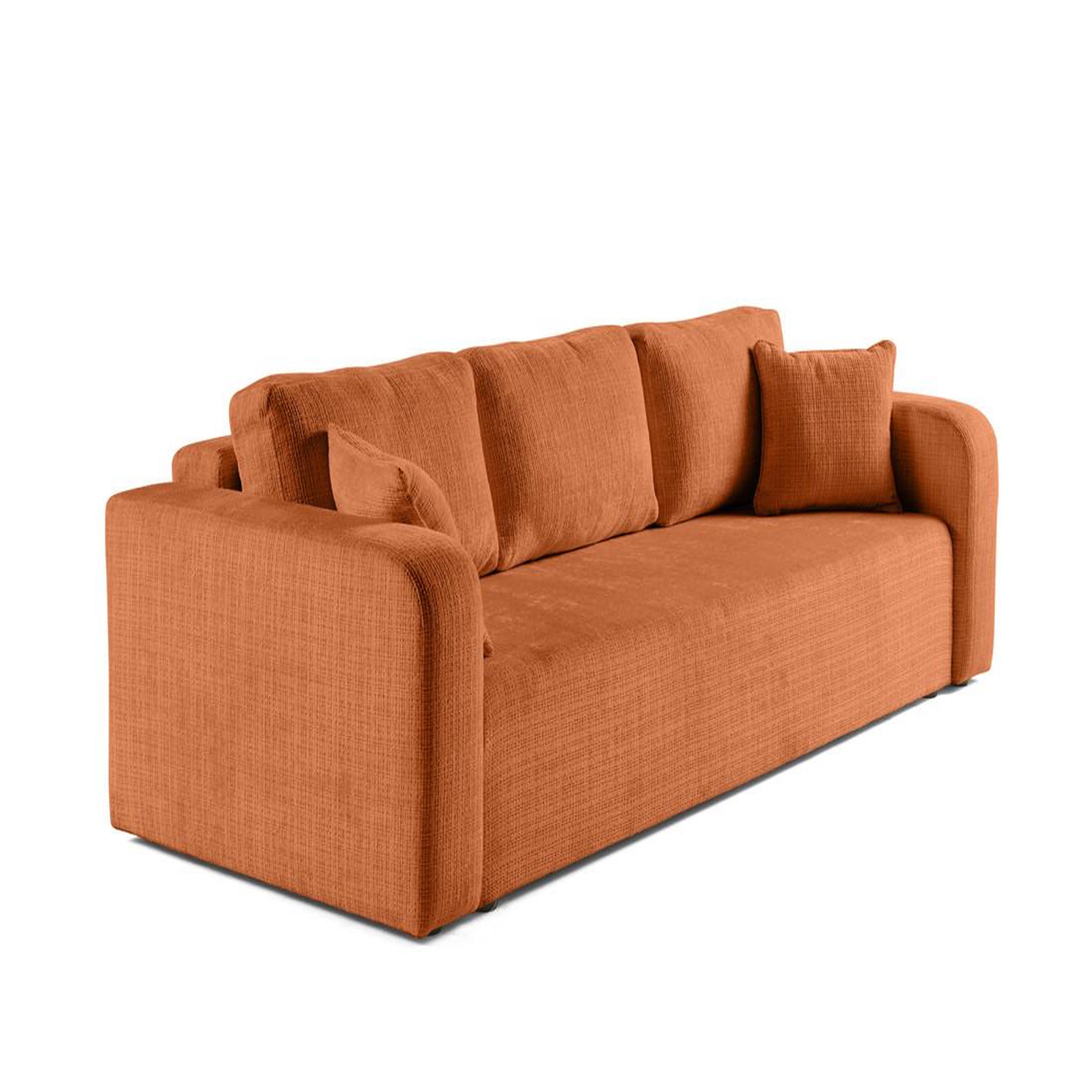 Voir la diapositive 6 : BEST MOBILIER Miro - canapé droit 3 places - convertible avec coffre - en velours texturé
