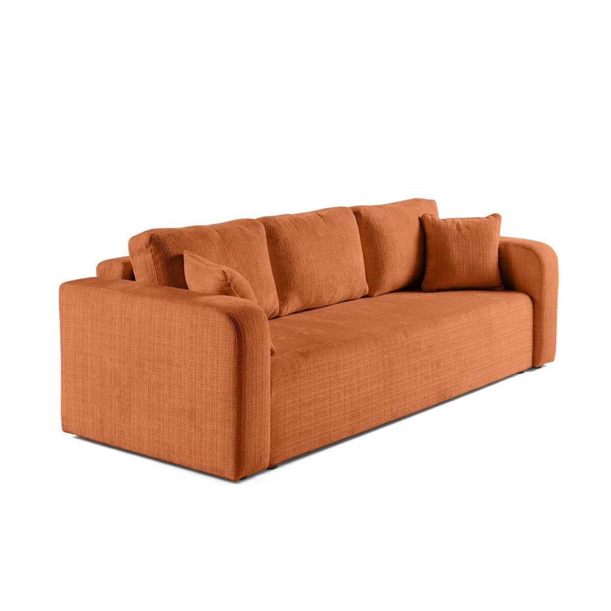 BEST MOBILIER Miro - canapé droit 3 places - convertible avec coffre - en velours texturé