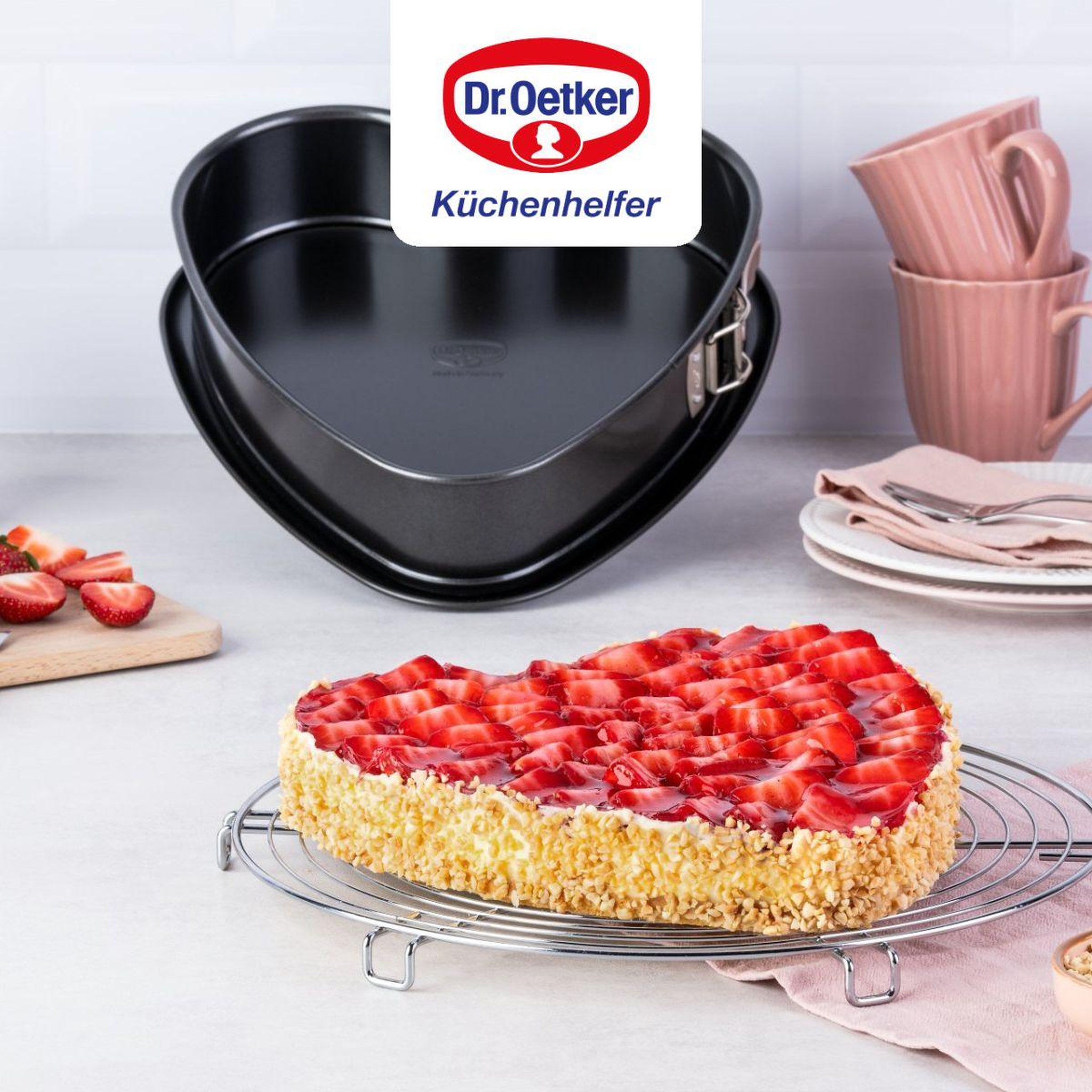 Voir la diapositive 6 : DR.OETKER Lot de 2 moules à charnière 25/27 cm en acier dr oetker tradition