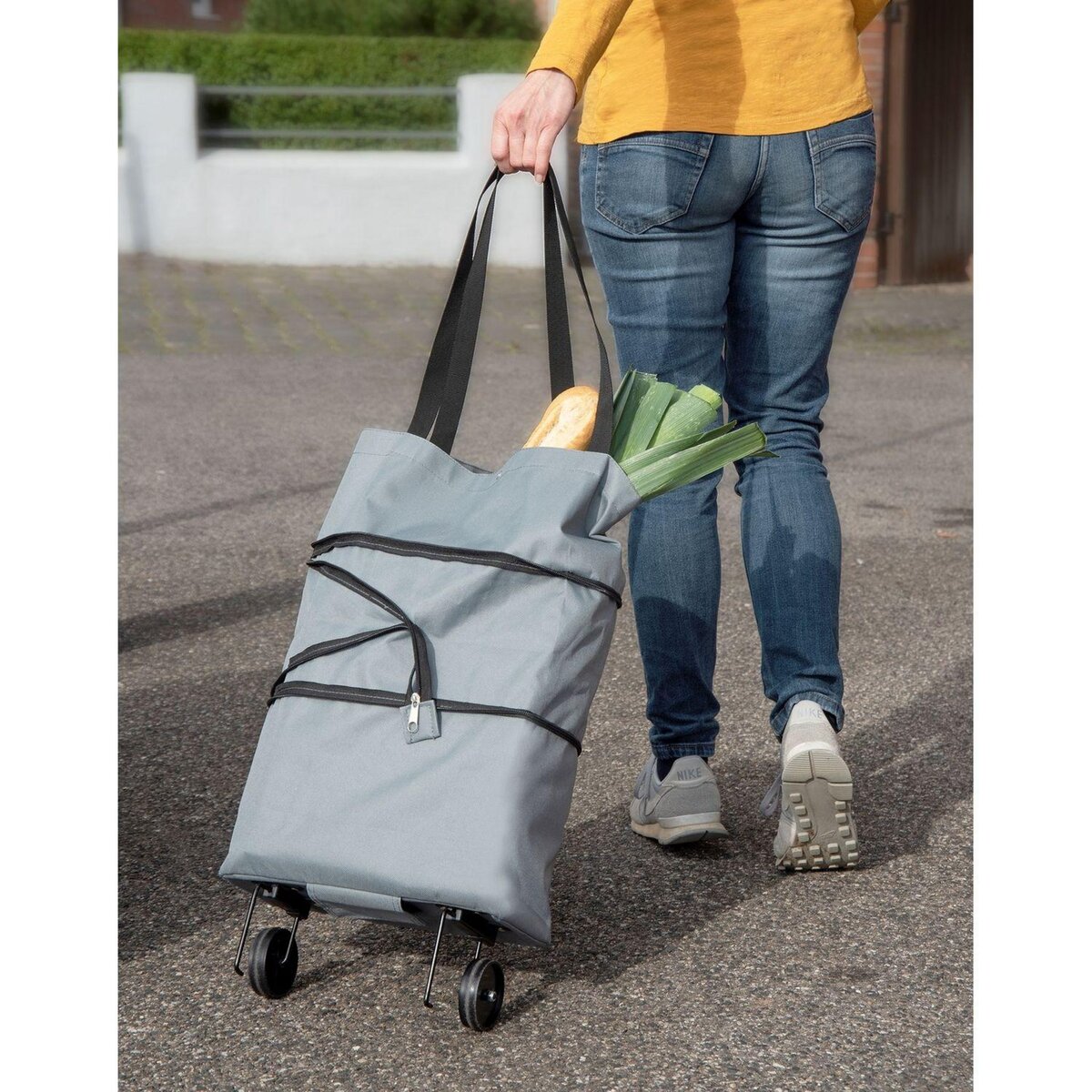 Wenko Chariot de courses cabas 3en1 - 20 L - Gris