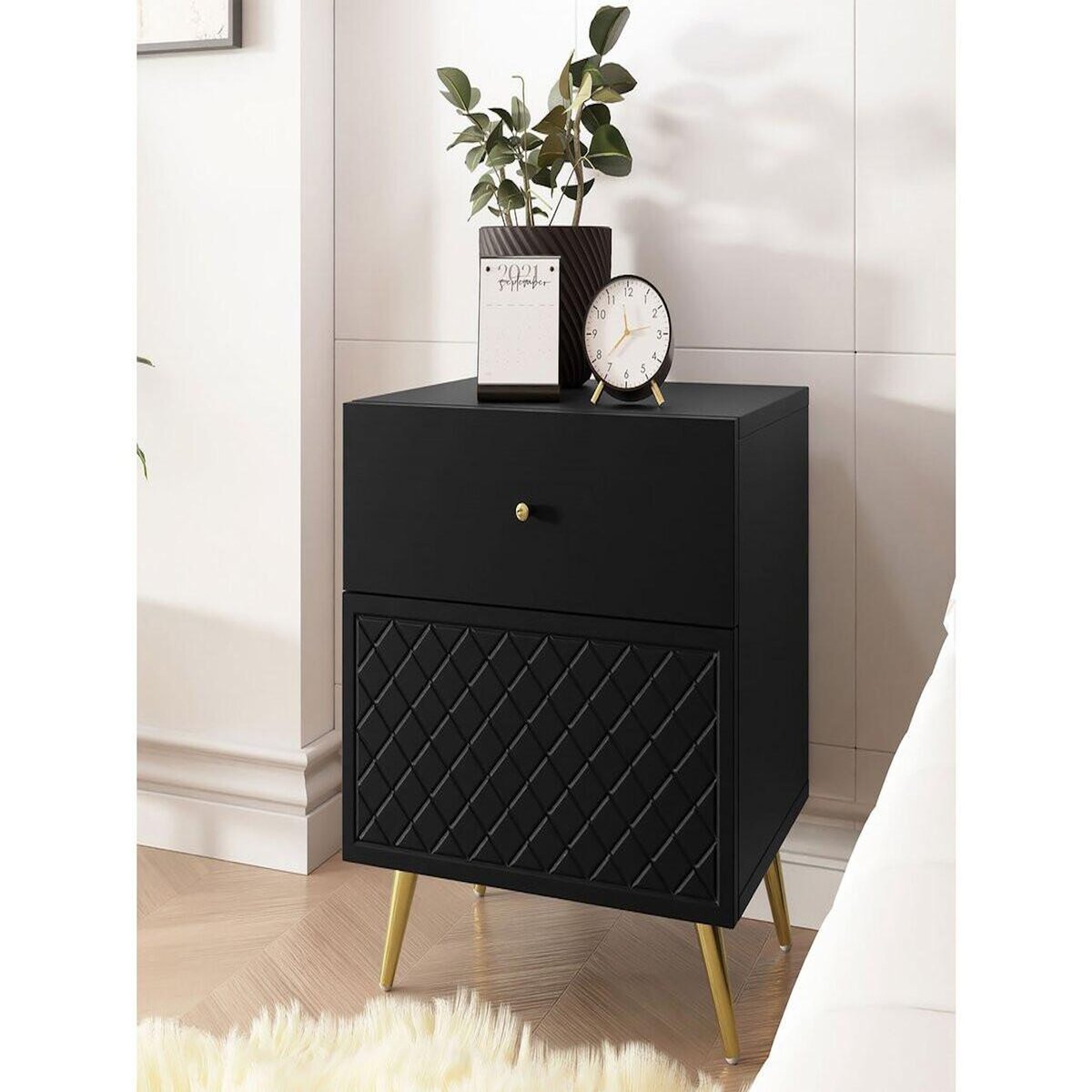 Habitat et Jardin Table de chevet  Temerra   50 x 42 x 57 cm - Noir