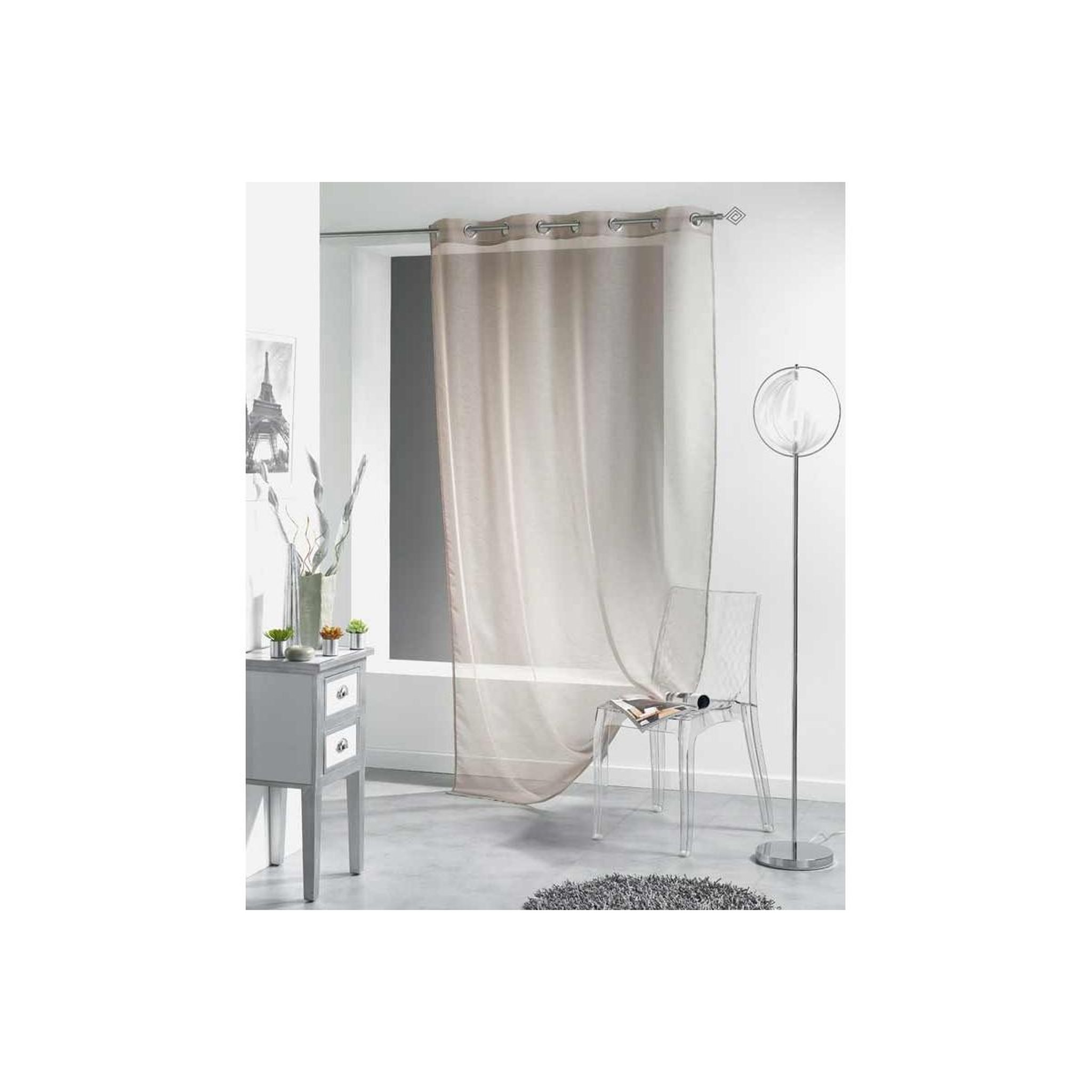 Douceur d'Intérieur Rideau voilage  lisséa  140x240cm taupe