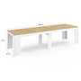 Voir la diapositive 6 : ID MARKET Table console extensible ORLANDO 14 personnes 300 cm blanc et façon hêtre