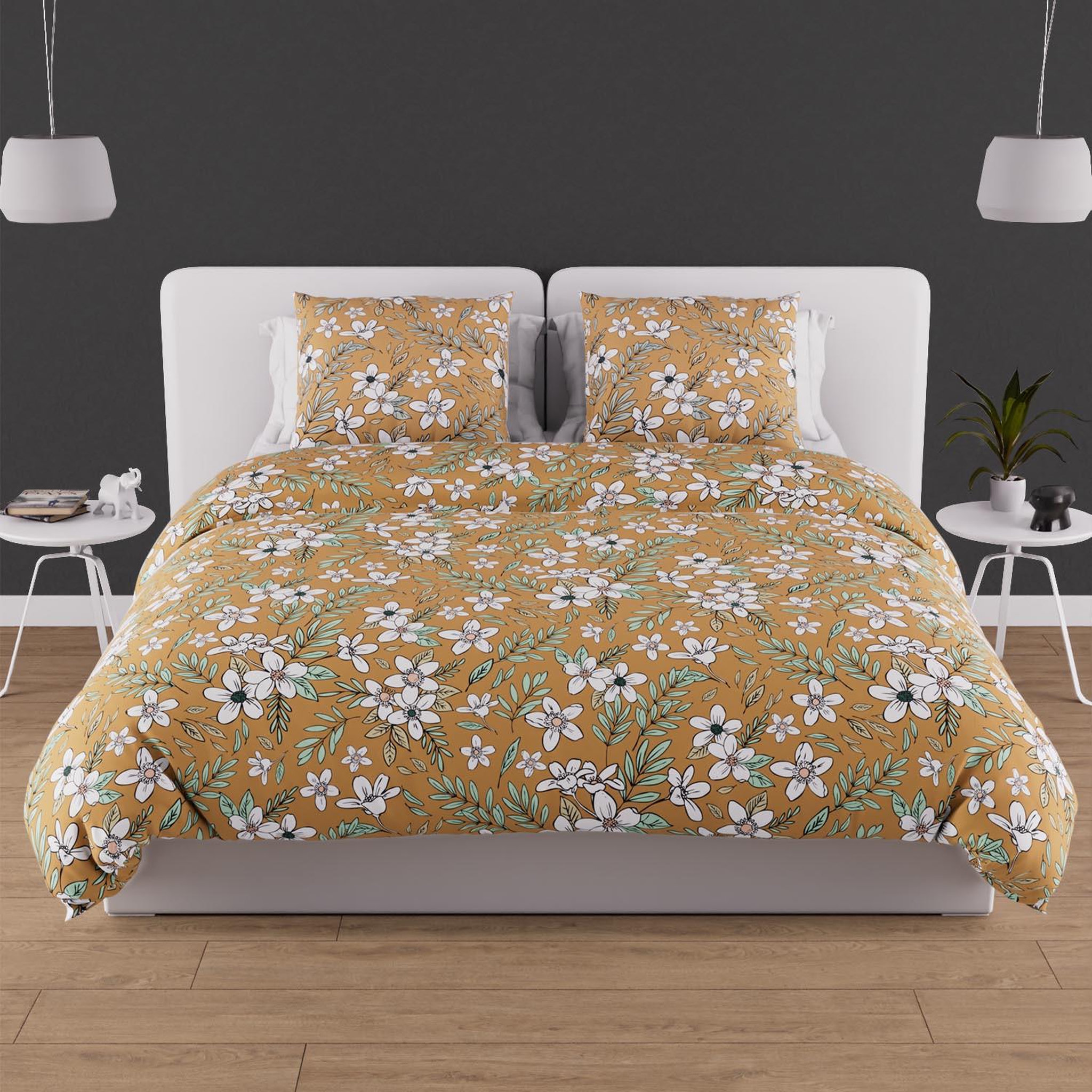 Voir la diapositive 1 : SOLEIL D'OCRE Parure housse de couette en coton 57 fils MANON, par Soleil d'ocre