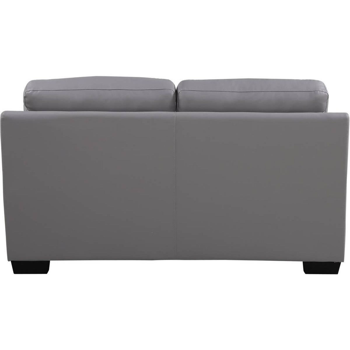 Habitat et Jardin Canapé cuir et PVC  Cardiff  - 163 x 92 x 93 cm - 2 places - Gris clair