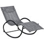 Voir la diapositive 1 : OUTSUNNY Chaise longue à bascule rocking chair design contemporain métal textilène gris chiné