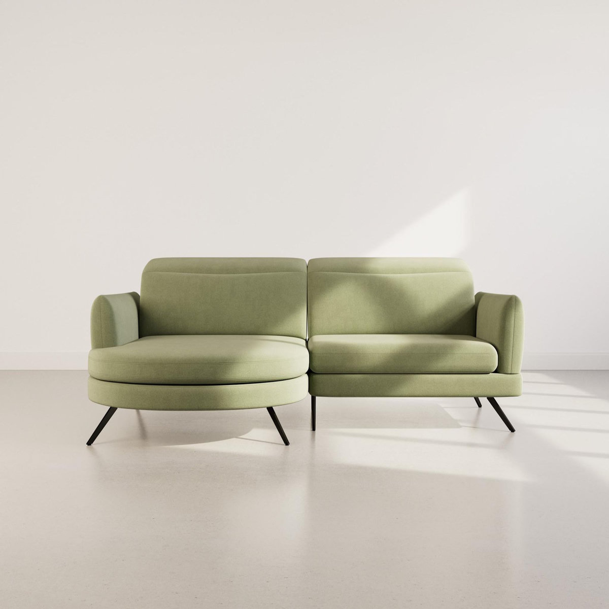 LISA DESIGN Terry - canapé d'angle gauche 4 places avec têtières réglables en tissu texturé