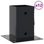 Voir la diapositive 2 : VIDAXL Bases de poteau carrees 12 pcs anthracite 91x91 mm