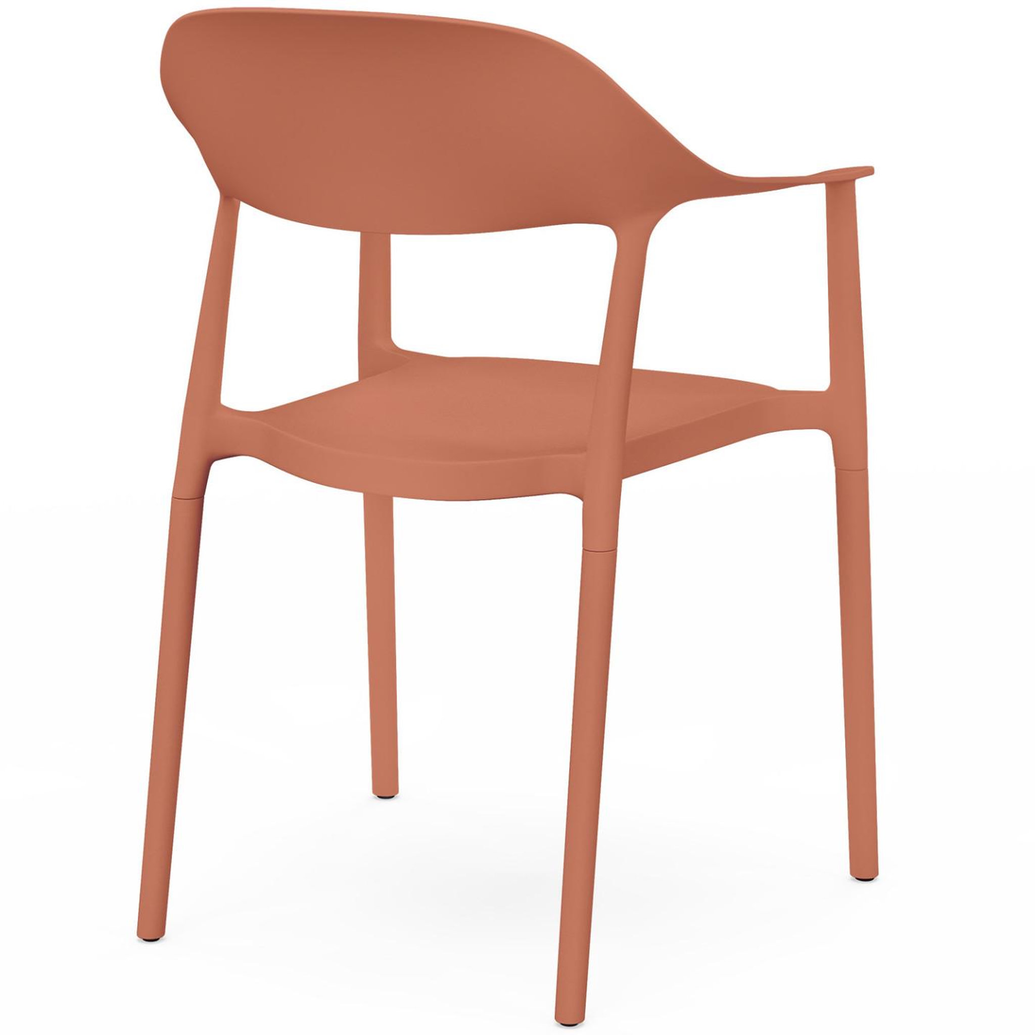 Voir la diapositive 5 : ID MARKET Lot de 4 chaises de jardin empilables suzon en polypropylène terracotta