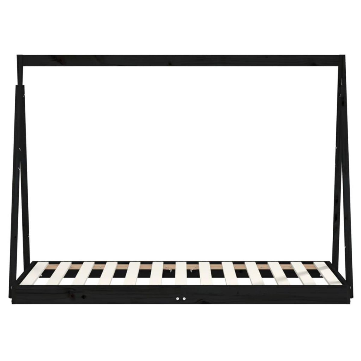 VIDAXL Cadre de lit pour enfant noir 80x160 cm bois de pin massif