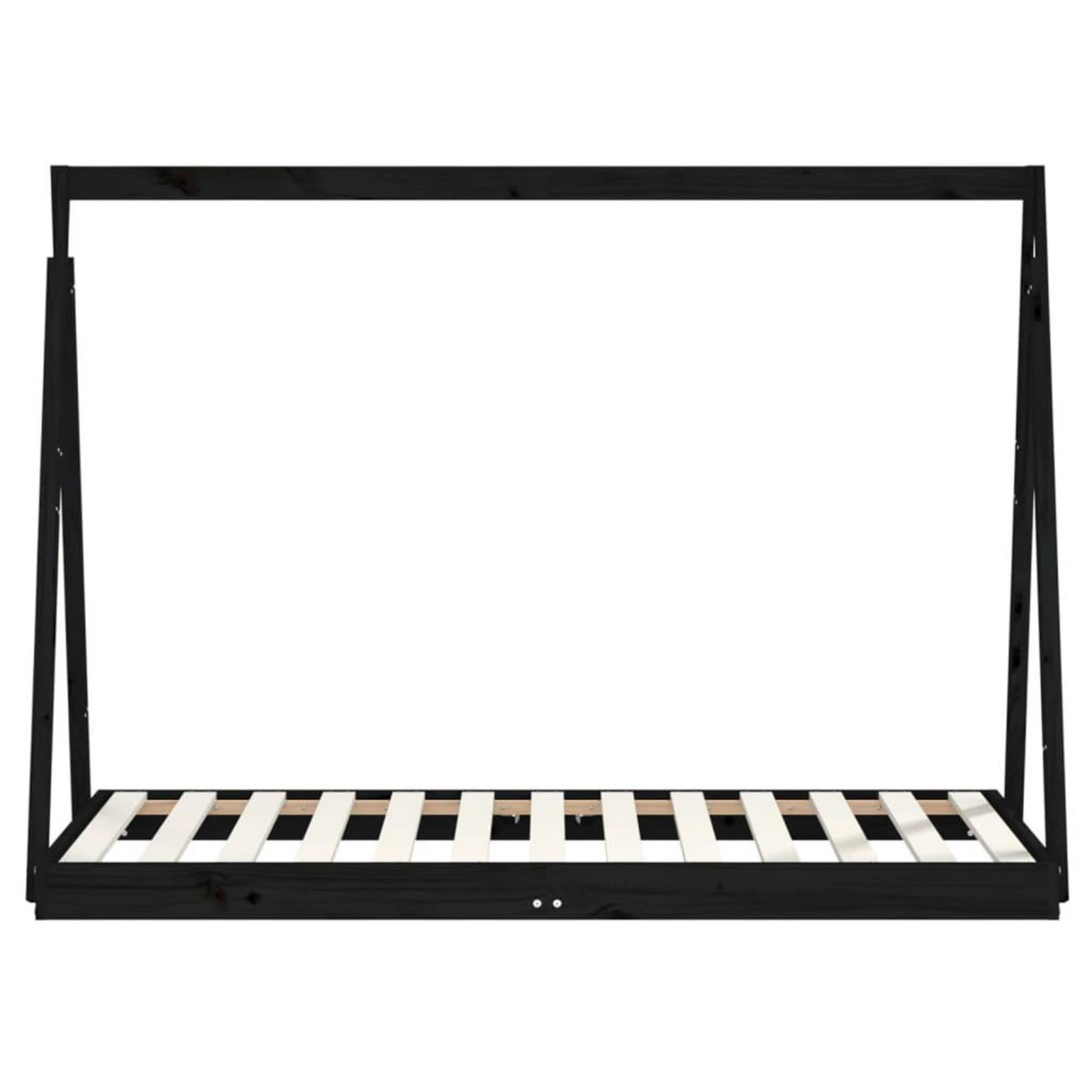 VIDAXL Cadre de lit pour enfant noir 80x160 cm bois de pin massif