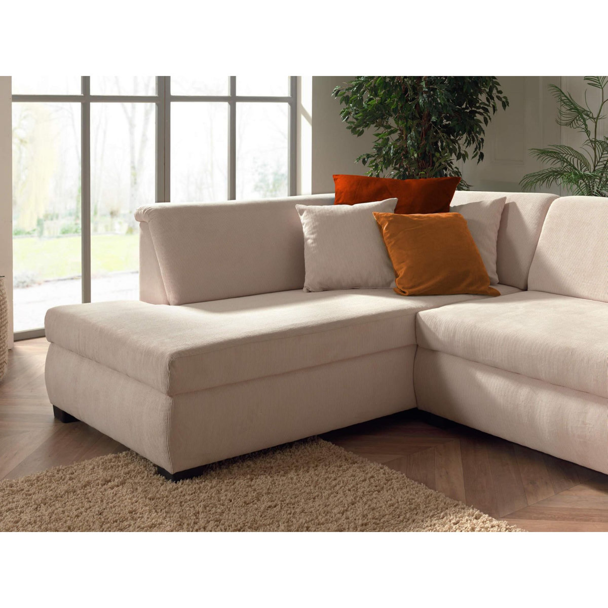 LISA DESIGN Malcom - canapé panoramique d'angle gauche - en velours côtelé