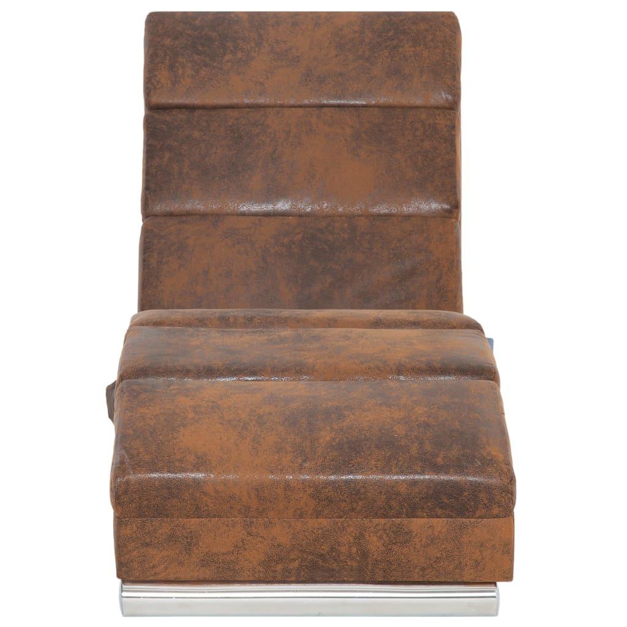 Voir la diapositive 5 : VIDAXL Chaise longue de massage Marron Similicuir daim