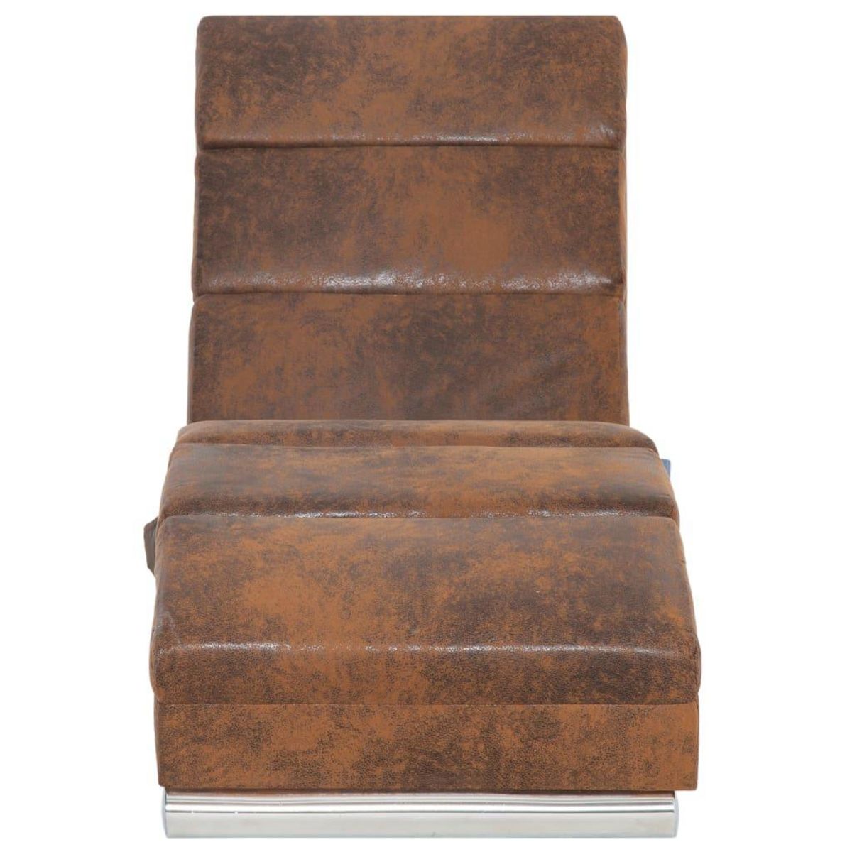 VIDAXL Chaise longue de massage Marron Similicuir daim