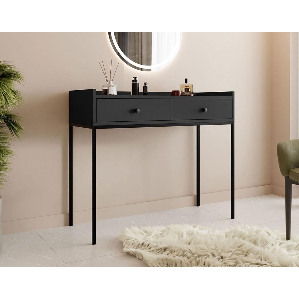 BEST MOBILIER Filipo - console - noir - 100 cm