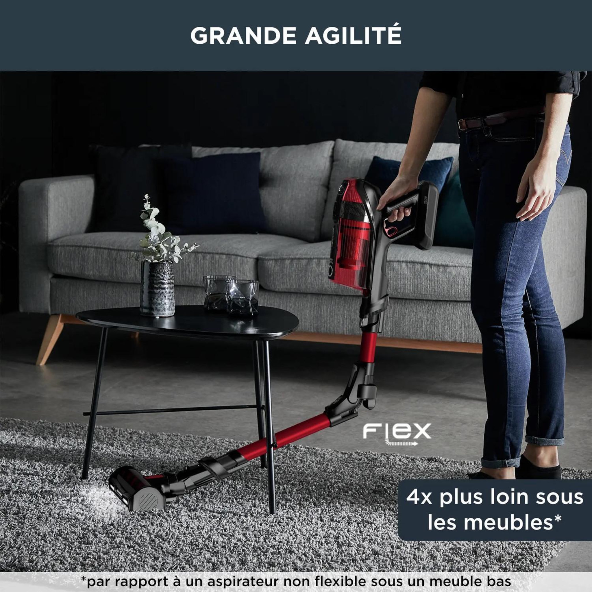 Voir la diapositive 4 : ROWENTA Aspirateur balai rechargeable 25.2v rouge - rh98a9wo