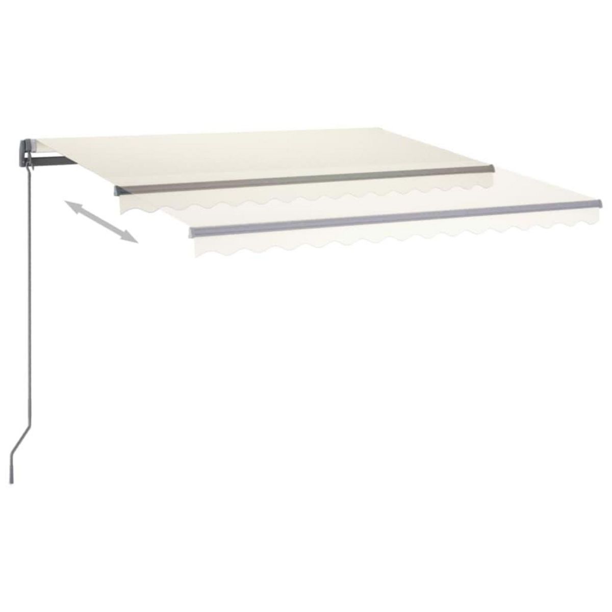 VIDAXL Auvent automatique avec capteur de vent et LED 400x350 cm Creme