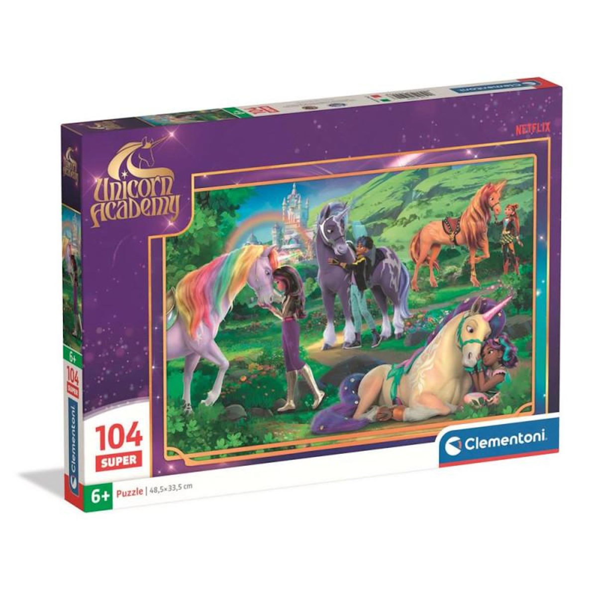 CLEMENTONI Puzzle 104 pièces Super Unicorn Academy – Clementoni