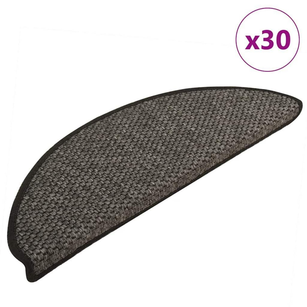 VIDAXL Tapis d'escalier autocollants 30 pcs 65x21x4 cm anthracite