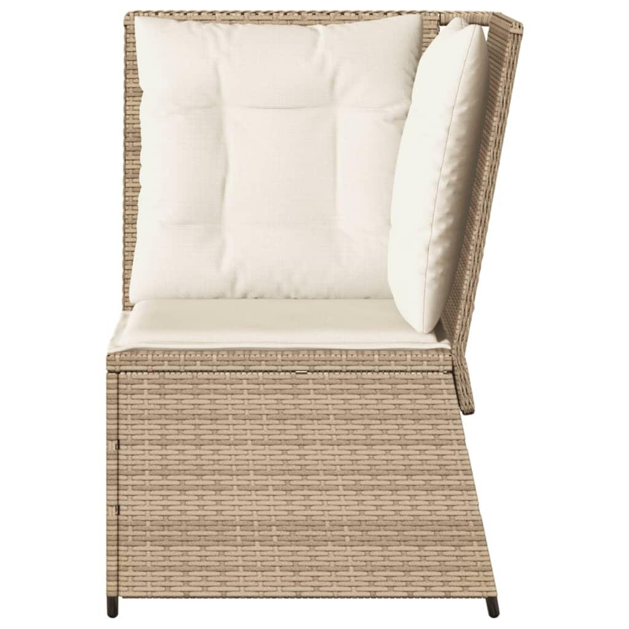 Voir la diapositive 4 : VIDAXL Canape d'angle de jardin avec coussins beige resine tressee