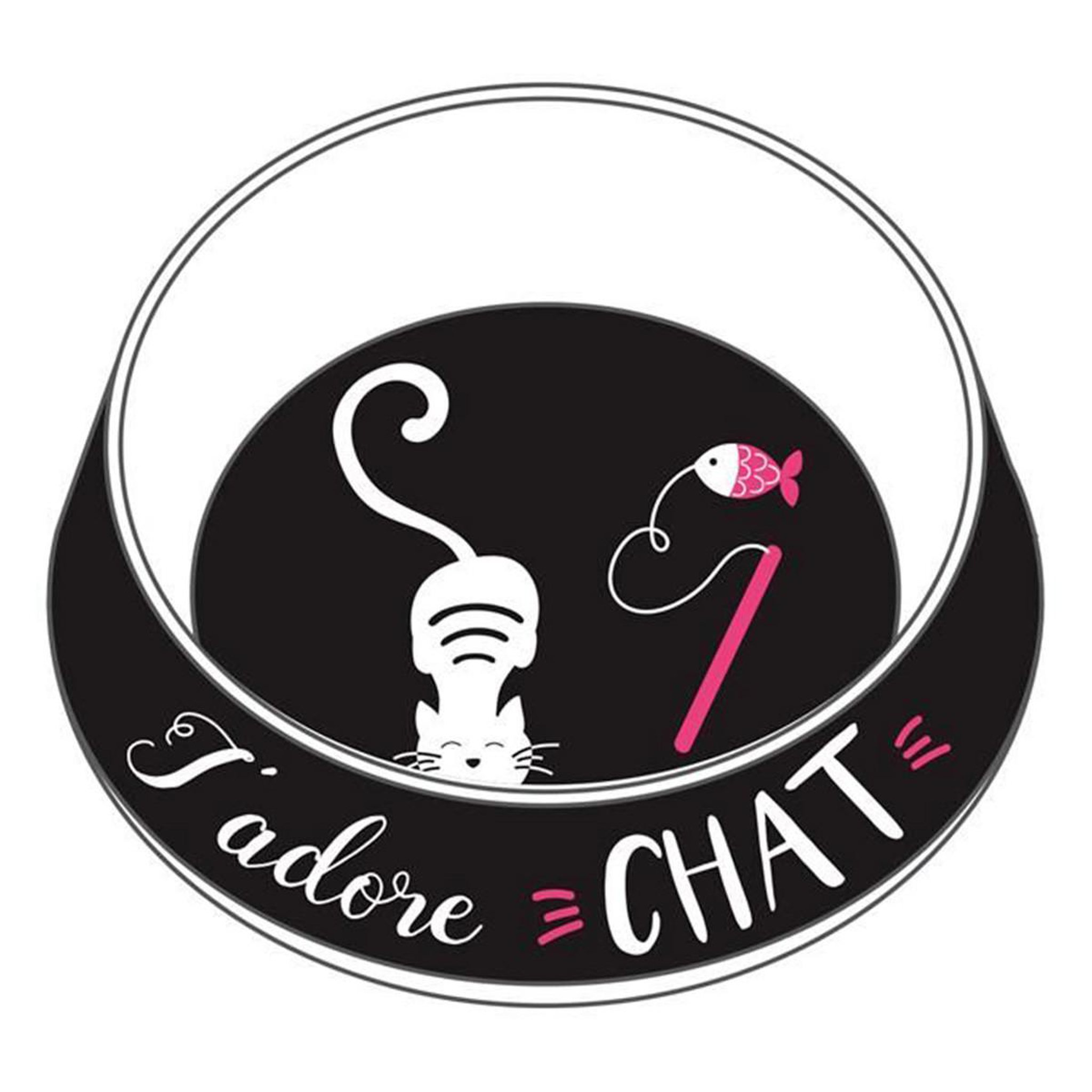 The concept Factory Gamelle pour chat  j'adore  19cm noir & blanc