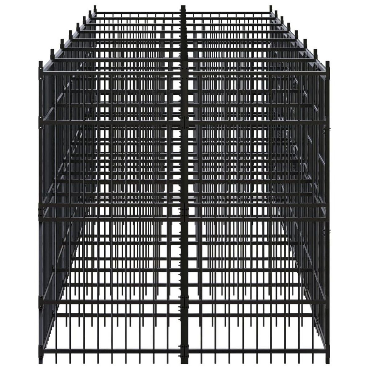 VIDAXL Chenil d'exterieur pour chiens Acier 12,9 m²