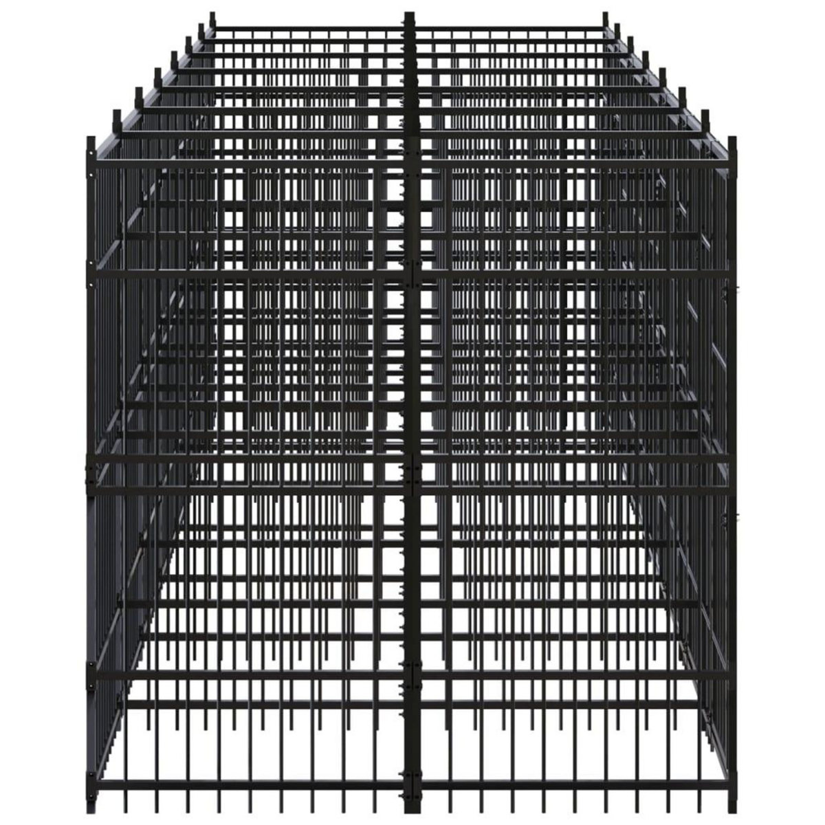 VIDAXL Chenil d'exterieur pour chiens Acier 12,9 m²