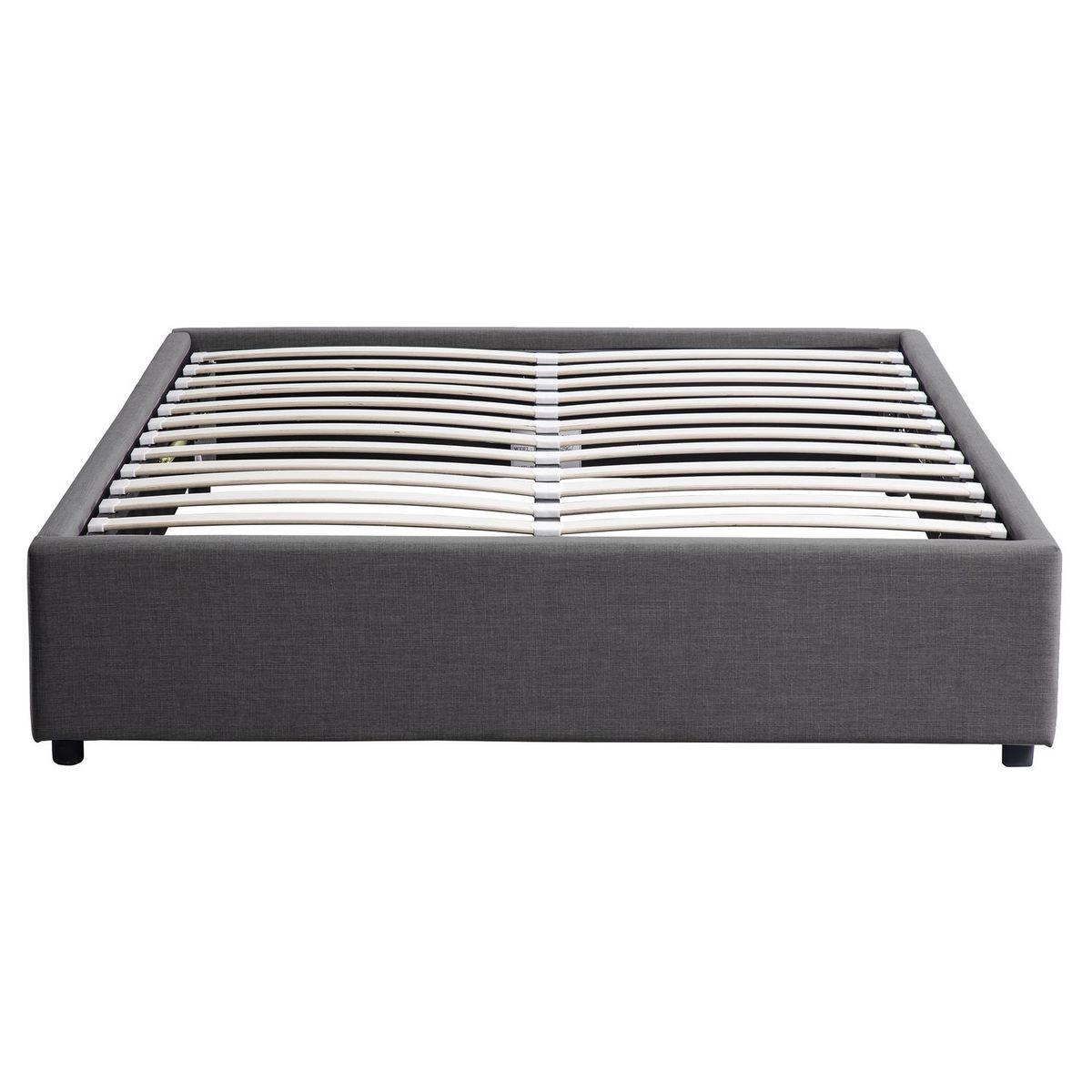 Lit coffre tissu avec sommier relevable 160x200 cm LEO