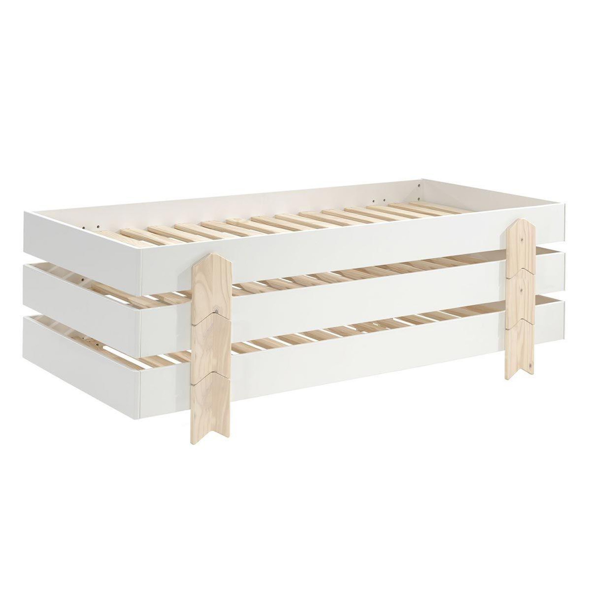 Voir la diapositive 1 : Paris Prix Lit enfant en bois  modulo arrow iii  90x200cm blanc